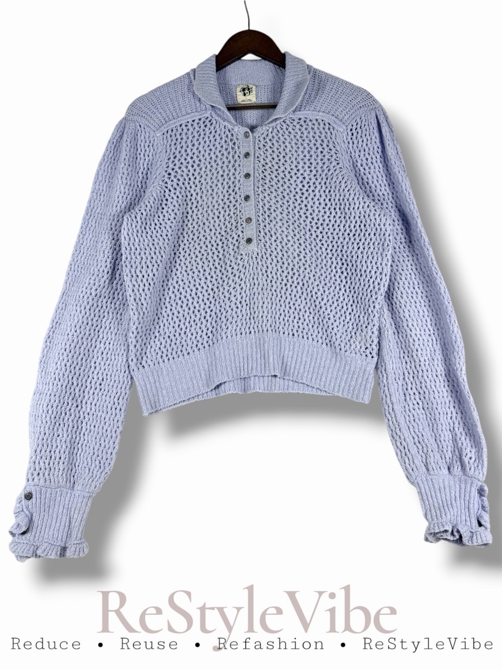WE THE FREE PEOPLE FP Women’s Size L Sweater Y2K Soft Pull Over Henley Style